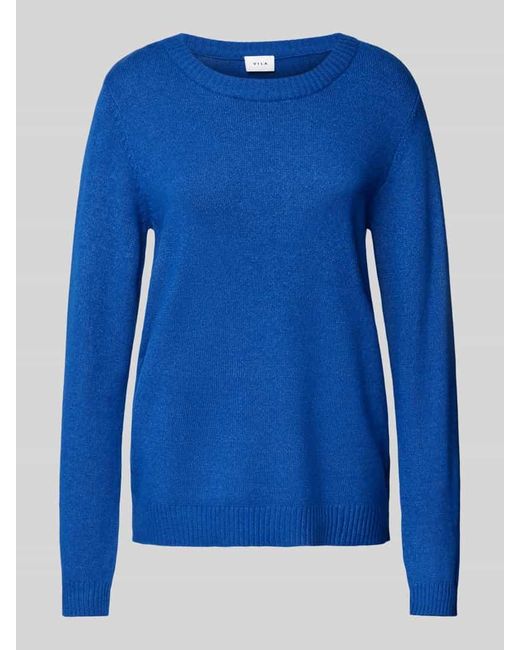 Vila Blue Strickpullover Mit Gerippten Abschlüssen Modell 'Viril'
