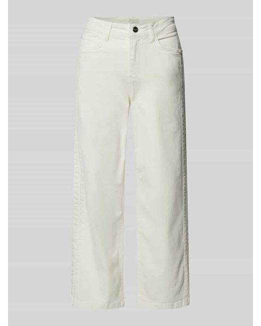 Milano Italy White Regular Fit Culotte im 5-Pocket-Design