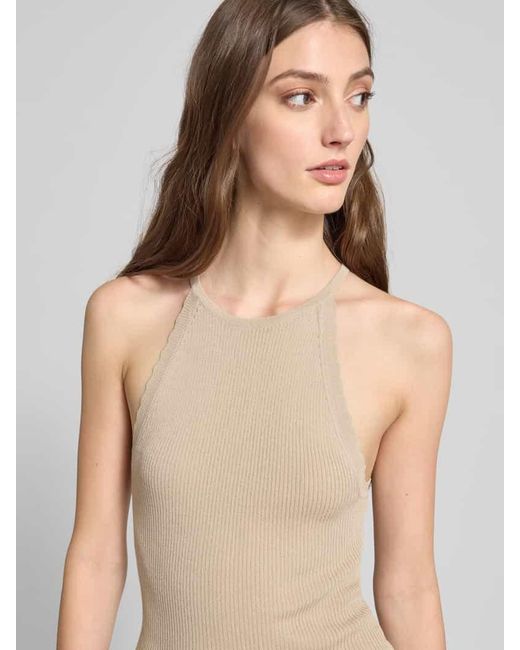 ONLY Natural Slim Fit Top aus Feinstrick-Viskose-Mix Modell 'GEMMA'