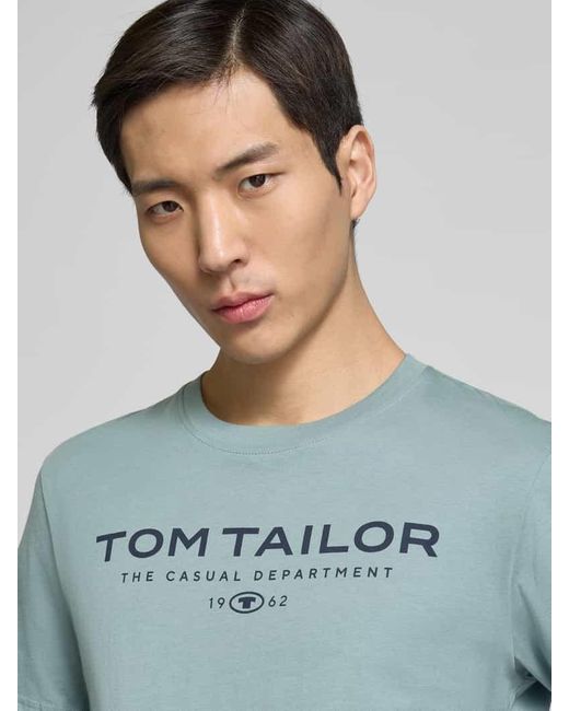 Tom Tailor Regular Fit T-Shirt aus reiner Baumwolle in Blue für Herren