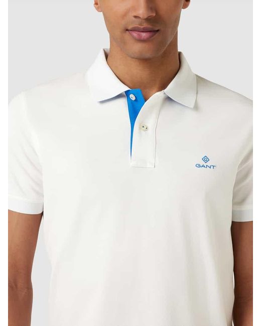 Gant Poloshirt mit Label-Stitching in White für Herren