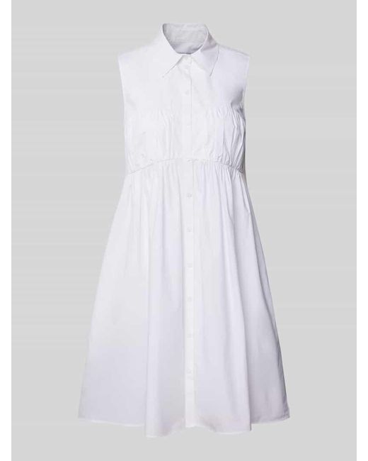 Patrizia Pepe White Knielanges Kleid mit Umlegekragen Modell 'ABITO CHEMISIER'