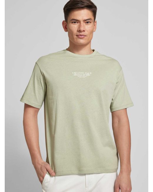 SELECTED Oversized T-shirt Met Labelprint in het Green voor heren