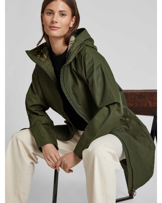 Barbour Lange Jas Met Tweewegsritssluiting in het Green