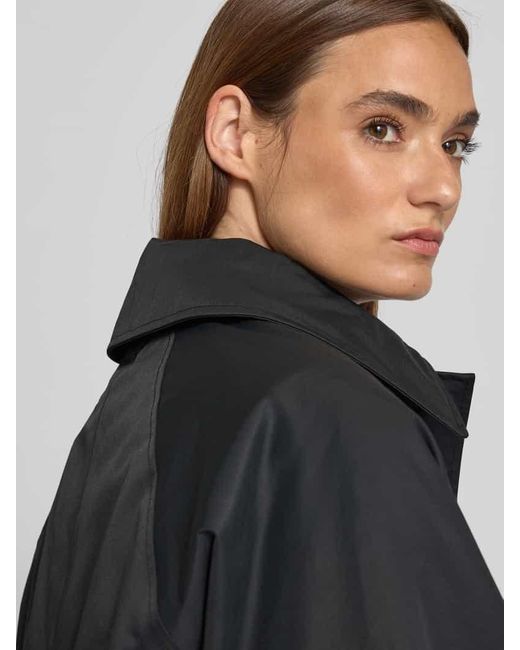 Barbour Black Regular Fit Mantel aus Baumwoll-Mix Modell 'SADIE'