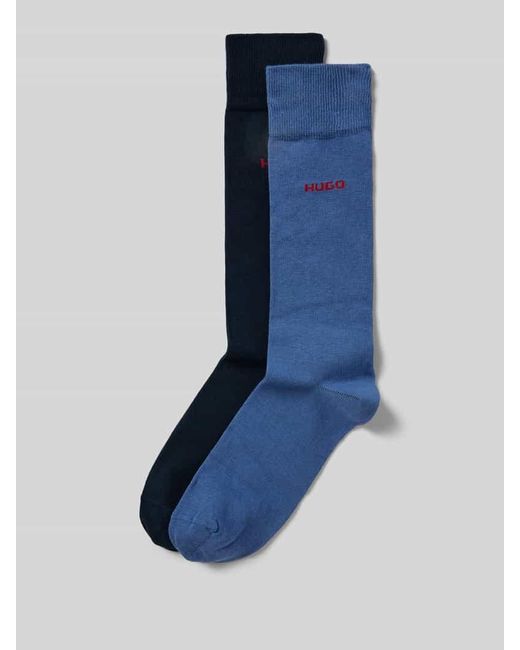 HUGO Socken mit Label-Print im 2er-Pack in Blue für Herren