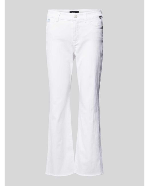 Marc Cain White Bootcut Jeans mit ausgefransten Abschlüssen Modell 'FORLI'