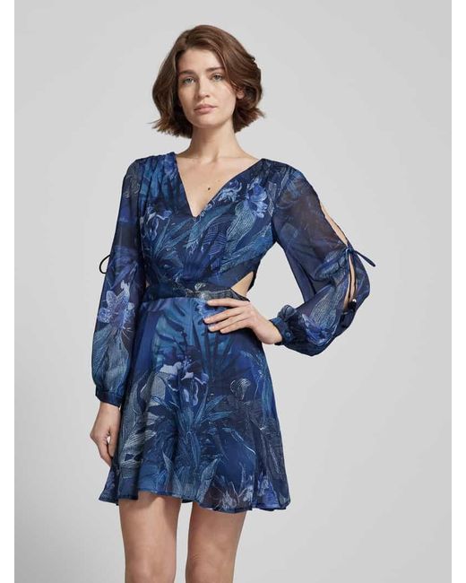 Guess Blue Kleid mit Allover-Muster Modell 'FARRAH'