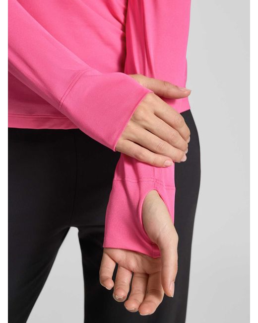 Marc Cain Shirt Met Lange Mouwen En Opstaande Kraag in het Pink