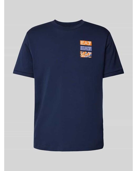 EA7 T-Shirt mit Label-Print in Blue für Herren