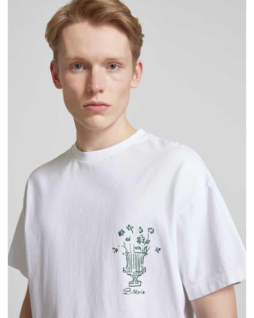 BLKVIS T-Shirt mit Motiv- und Label-Print Modell 'VASO' in White für Herren