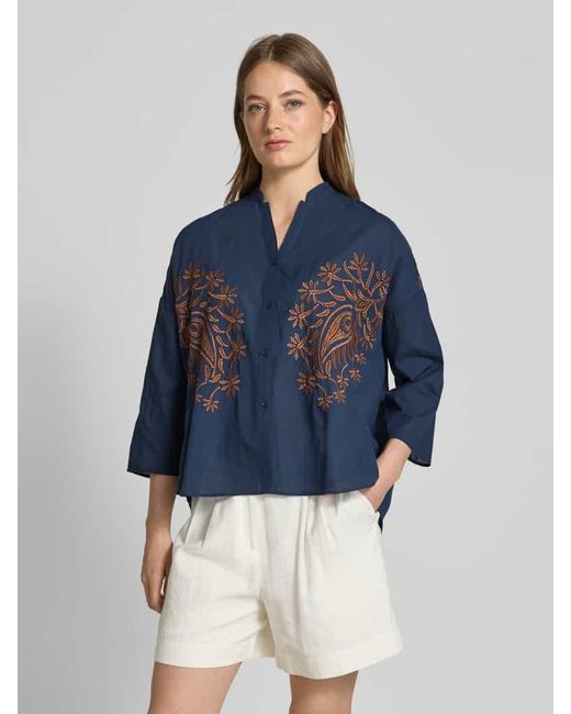 MORE&MORE Blue Regular Fit Bluse mit 3/4-Arm