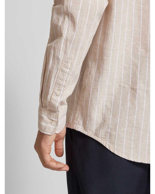 Tommy Hilfiger Regular Fit Vrijetijdsoverhemd Van Een Mix Van Katoen En Linnen in het Natural voor heren