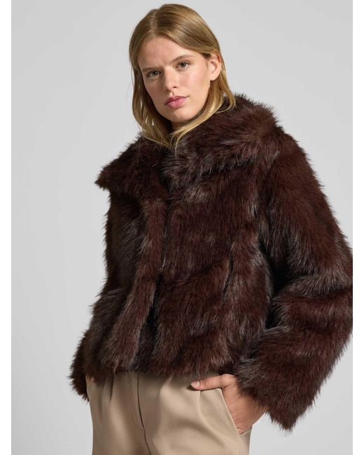 ONLY Relaxed Fit Jack Van Imitatiebont Met Haakjessluiting, Model 'Dawn Life' in het Brown