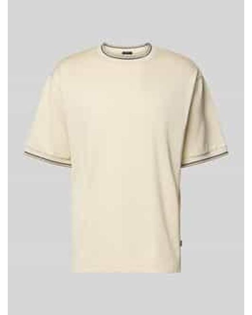 Boss Regular Fit T-Shirt Van Puur Katoen, Model 'Tames' in het Natural voor heren
