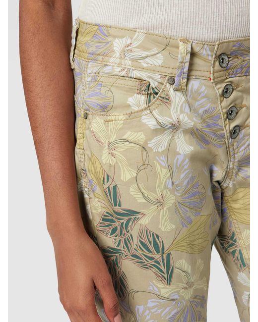 Buena Vista Natural Slim Fit Hose mit floralem Allover-Print Modell 'Malibu'