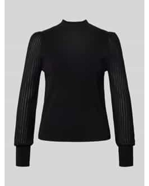 Zero Gebreide Pullover Van Viscosemix Met Ballonmouwen in het Black