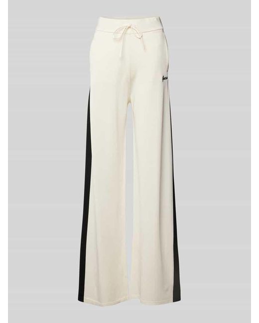 Guess Natural Wide Leg Sweatpants Mit Label-Stitching