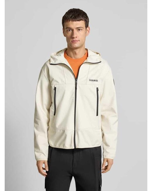 Napapijri Jacke mit Kapuze und Reißverschlusstaschen Modell 'BIOIS' in Natural für Herren