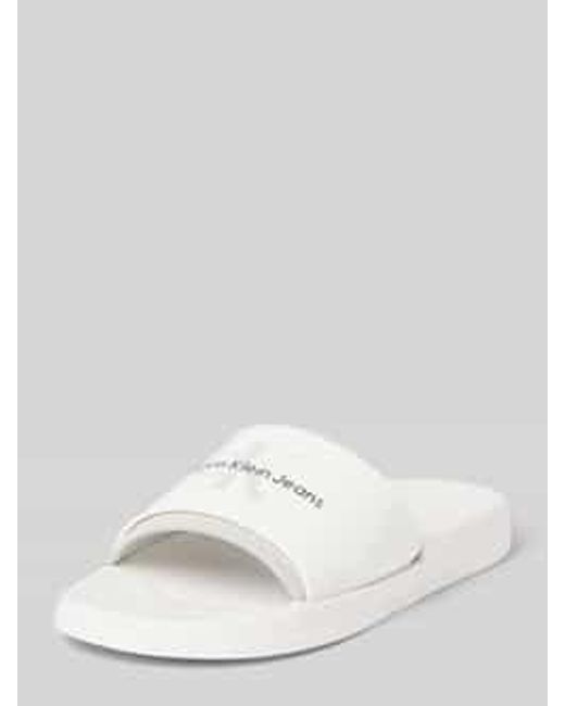 Calvin Klein Instappers Met Labelprint in het White voor heren