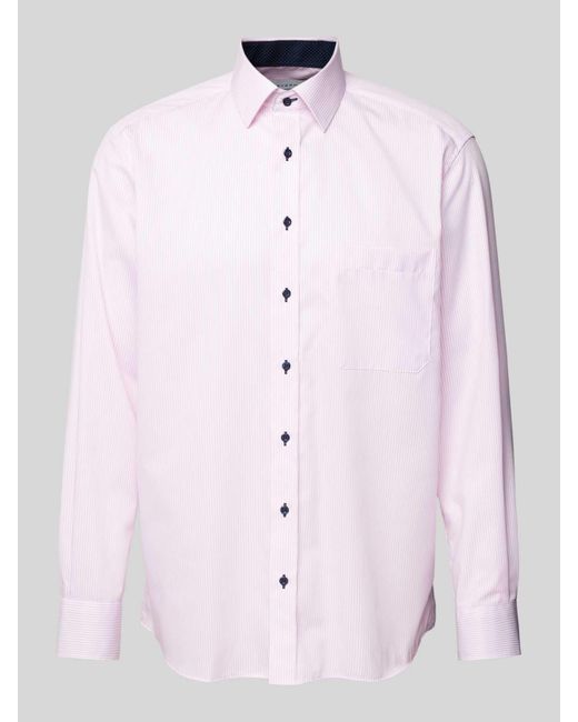 Eterna Comfort Fit Zakelijk Overhemd Met Streepmotief in het Pink voor heren
