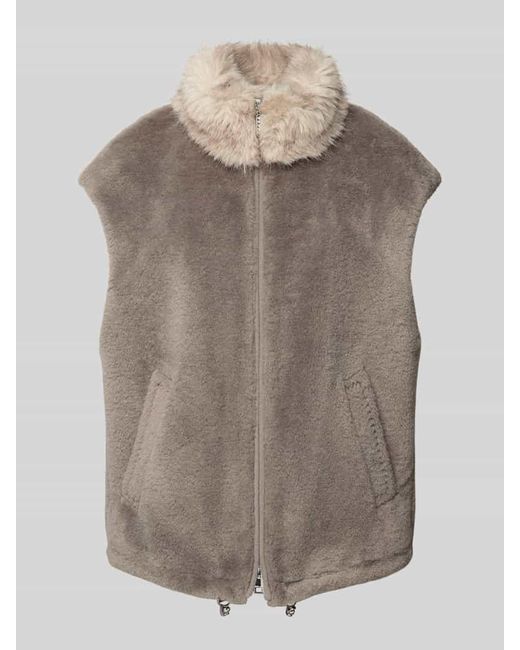 Marc Cain Gray Weste mit Kunstfellbesatz