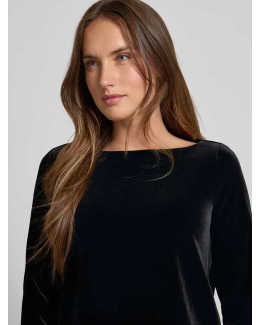 Emporio Armani Black Longsleeve mit U-Boot-Ausschnitt