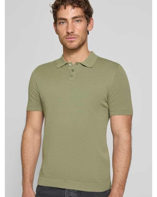 Drykorn Slim Fit Poloshirt mit Strukturmuster Modell 'TRITON' in Green für Herren