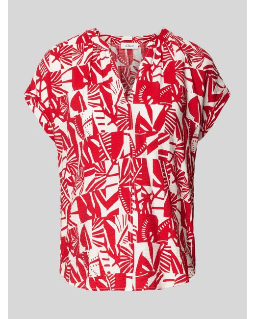 S.oliver Relaxed-fit Blouseshirt Van Viscosemix in het Red