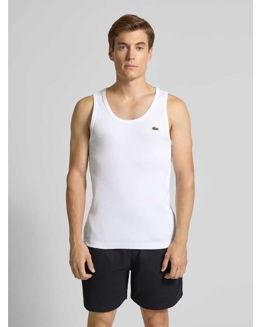 Lacoste Slim Fit Tank Top aus reiner Baumwolle in White für Herren