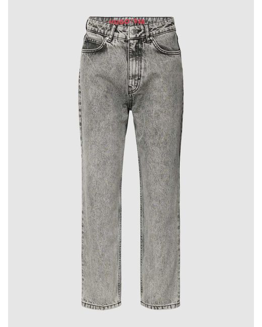HUGO Gray Straight Leg Jeans im 5-Pocket-Design