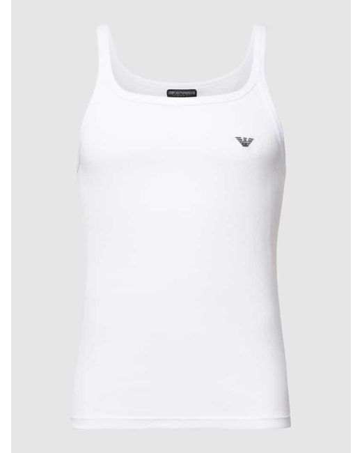 Emporio Armani Top mit Logo-Stitching in White für Herren