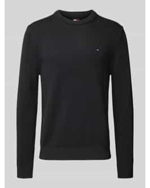 Tommy Hilfiger Regular Fit Gebreide Pullover Van Zuiver Katoen in het Black voor heren