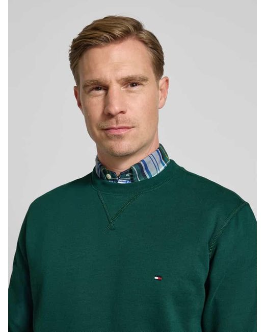 Tommy Hilfiger Regular Fit Sweatshirt Baumwoll-Mix in Green für Herren