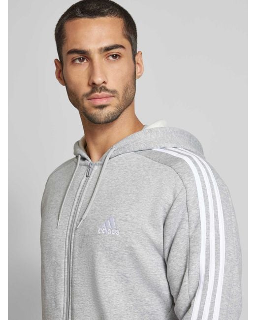 Adidas Sweatjack Met Labelstitching in het Gray voor heren