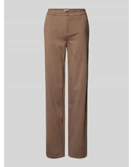 Fransa Regular Fit Stoffen Broek Met Strookzakken, Model 'Lano' in het Brown