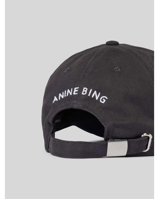 Anine Bing Black Base Cap mit Label-Stitching