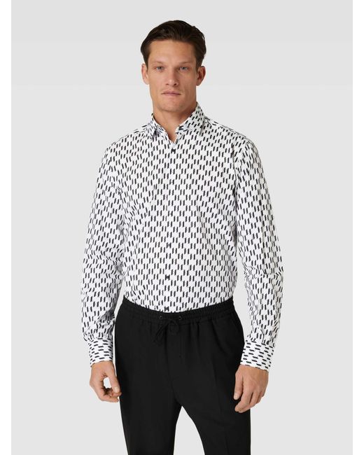 Karl Lagerfeld Business-Hemd mit Allover-Muster in White für Herren