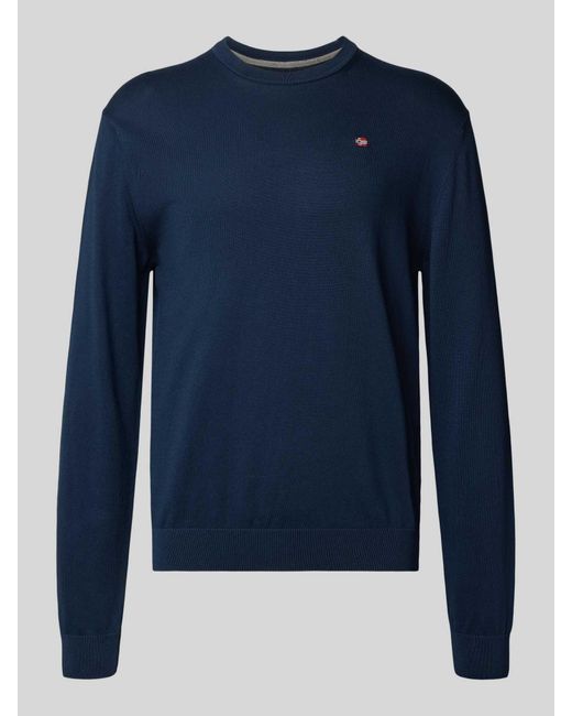 Napapijri Regular Fit Shirt Met Lange Mouwen En Logostitching, Model 'Droz' in het Blue voor heren