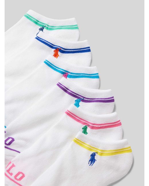Polo Ralph Lauren Blue Sneakersocken mit Label-Stitching im 6er-Pack