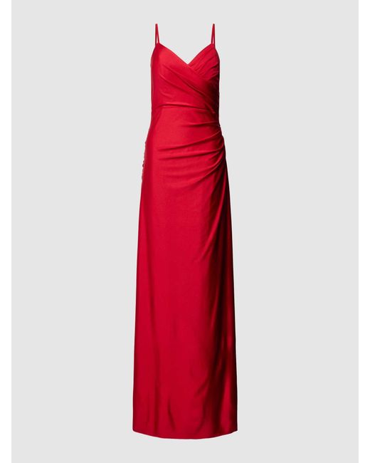 TROYDEN COLLECTION Red Abendkleid mit Taillenpasse