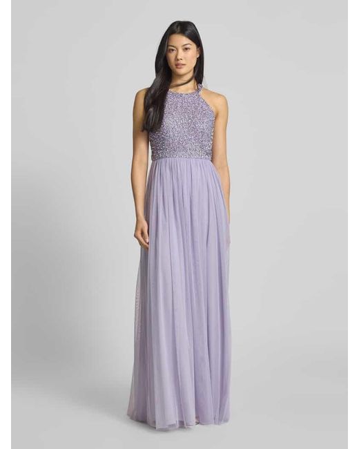 Jake*s Purple Abendkleid Mit Zierstein- Und Paillettenbesatz