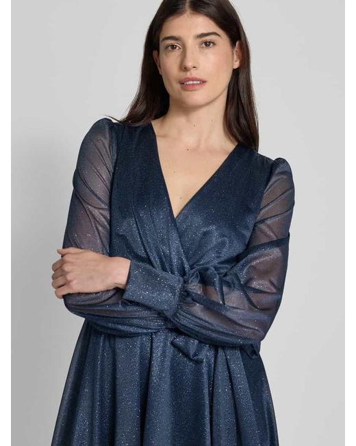 Jake*s Blue Mini Cocktailkleid in Wickel-Optik