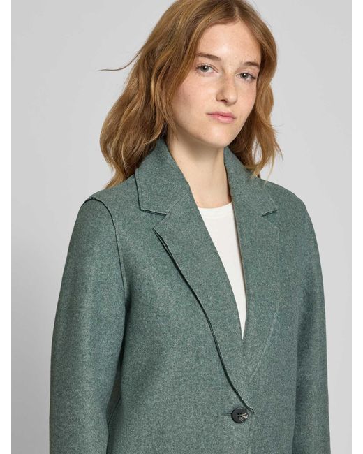 ONLY Regular Fit Lange Jas Met Binnenstebuitennaden, Model 'Carrie' in het Green