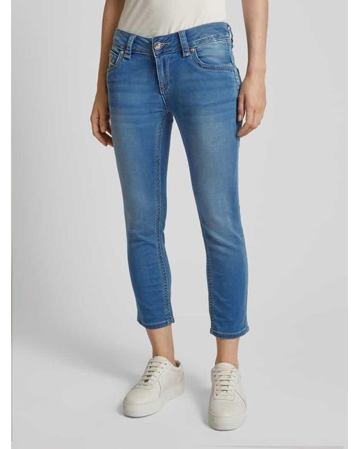 Blue Monkey Blue Slim Fit Jeans mit verkürztem Schnitt Modell 'CHARLOTTE'