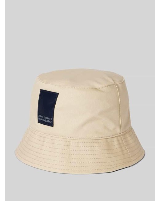 Armani Exchange Bucket Hat mit Label-Badge in Natural für Herren