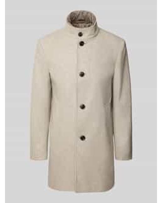 Joop! Lange Jas Van Wolmix Met Opstaande Kraag, Model 'Maico' in het Natural voor heren