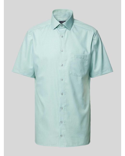 Olymp Modern Fit Zakelijk Overhemd Met Borstzak in het Blue voor heren