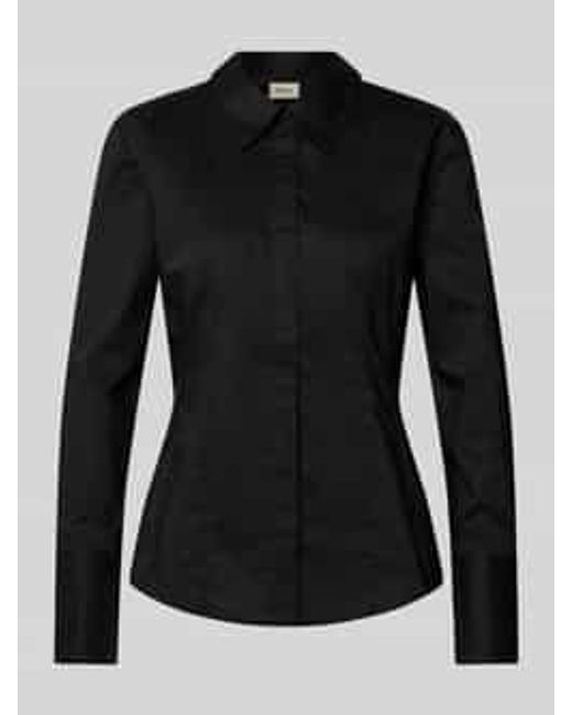 Fransa Blouse Met Blinde Knoopsluiting, Model 'Jzashirt' in het Black
