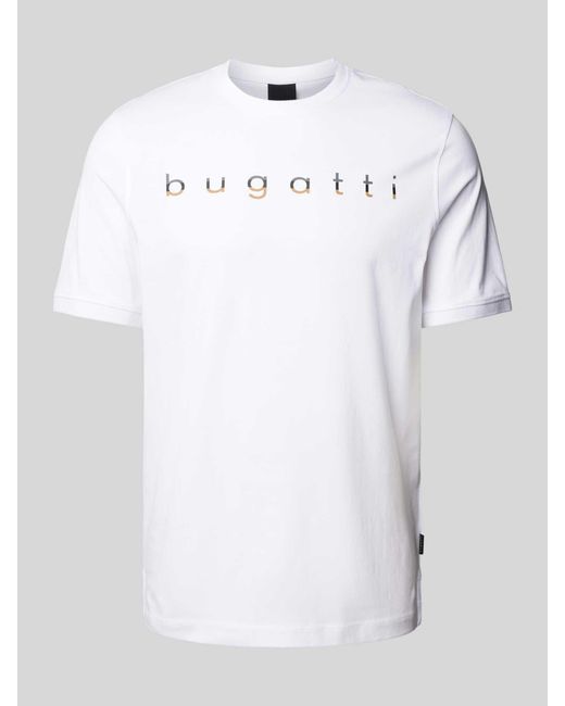 Bugatti T-shirt Met Logoprint in het White voor heren